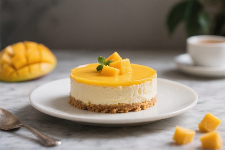 No Bake Mango Cheesecake – Creamy, Bright, and Easy