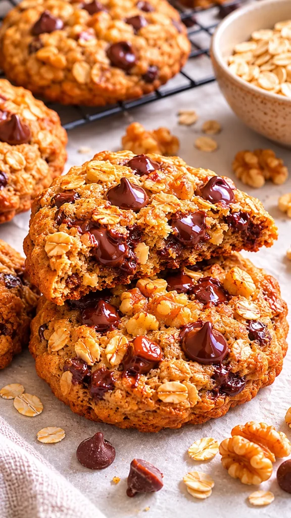 Freshly baked no-sugar oatmeal cookies