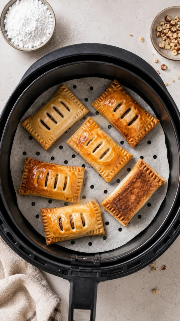 Overhead shot of an air fryer basket