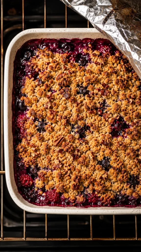 Overhead shot of the crumble