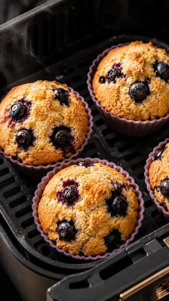 air-fried blueberry muffins