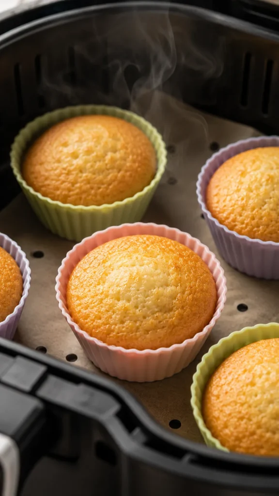 air-fried vanilla cupcakes