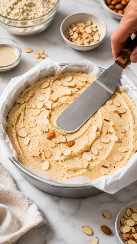 batter being spread