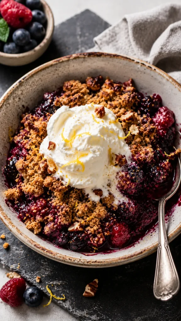 bowl of Keto Berry Crumble