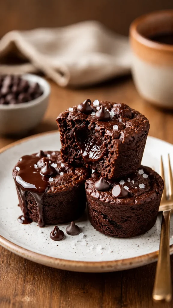  ceramic dessert plate with three keto brownie bites