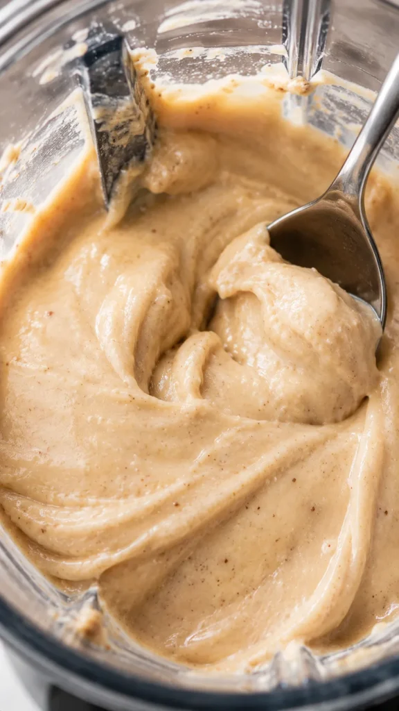 creamy protein banana ice cream mid-blend