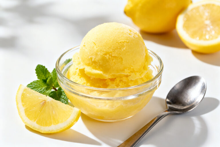 No Sugar Lemon Sorbet – Bright, Clean, and Refreshing