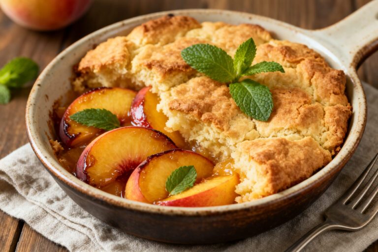 Sugar-Free Peach Cobbler – A Light, Comforting Classic