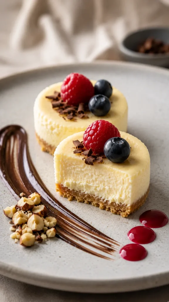 plated duo of sugar-free cheesecake bites