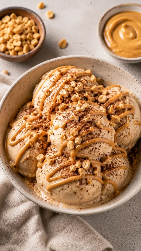 protein banana ice cream in a bowl