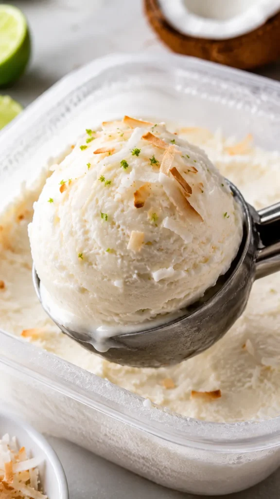 scoop of sugar-free coconut ice cream