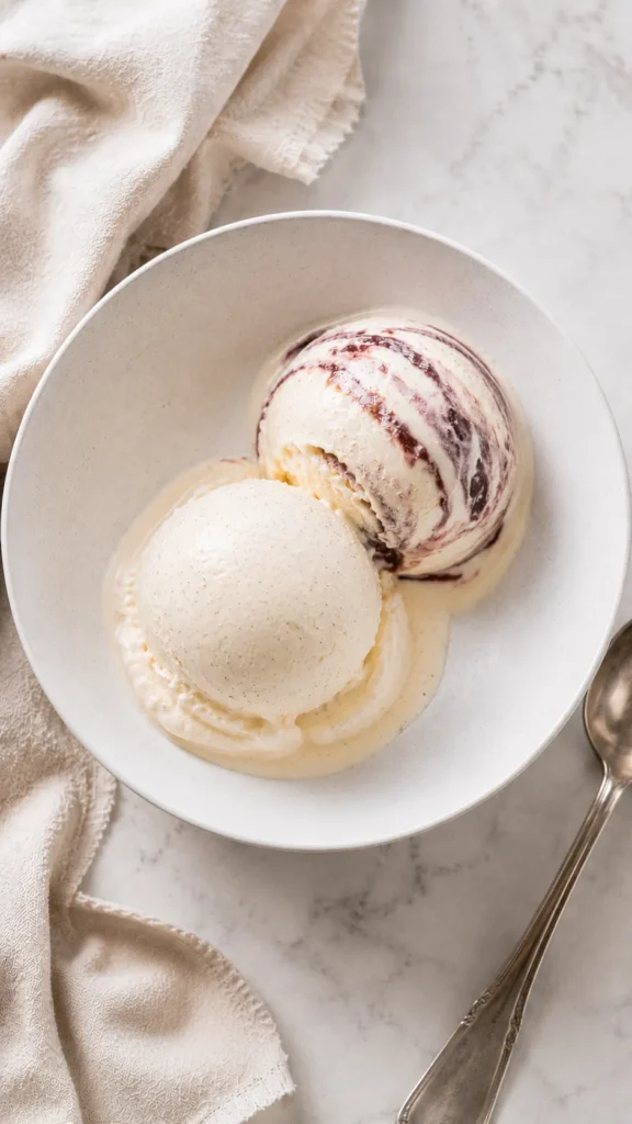 scoops of sugar-free vanilla ice cream