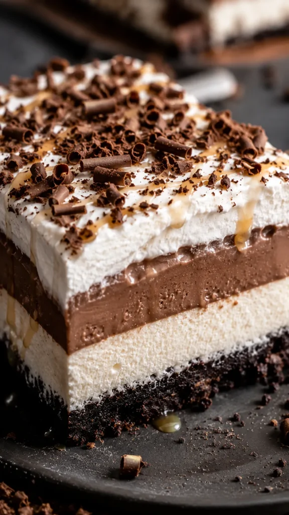 slice of chocolate lasagna