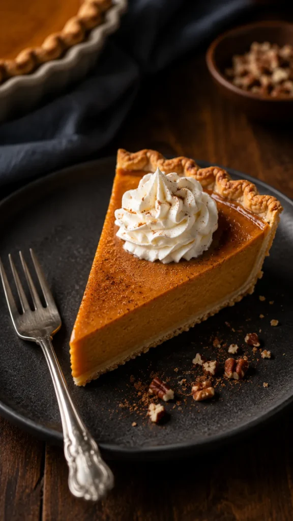 slice of keto pumpkin pie