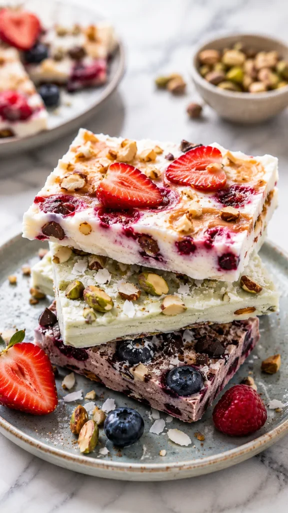 small stack of yoghurt bark pieces