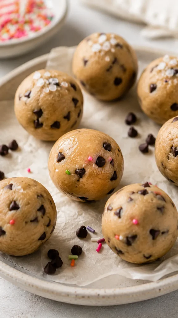 small tray of chilled cookie dough bites