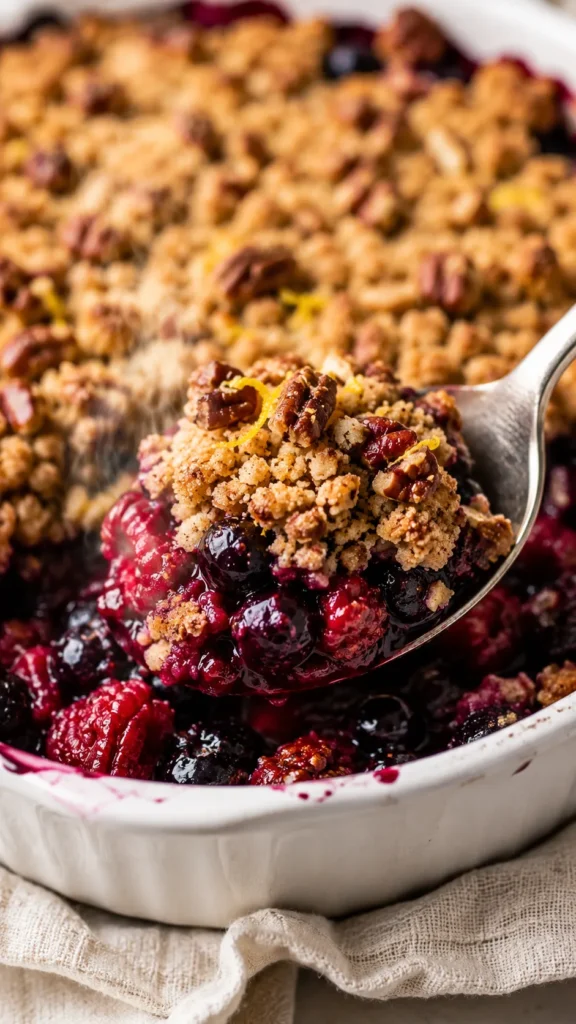 spoonful of Keto Berry Crumble