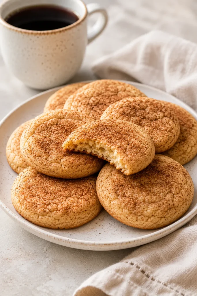 stack of keto snickerdoodles on plate