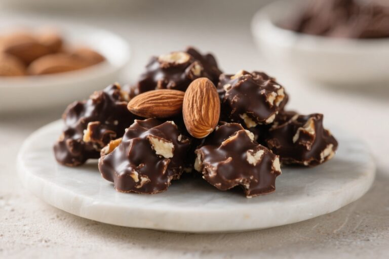 Dark Chocolate Almond Clusters (No Sugar) – Crunchy, Rich, and Simple