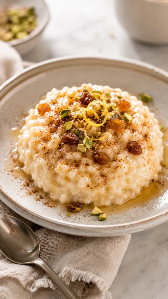 warm rice pudding